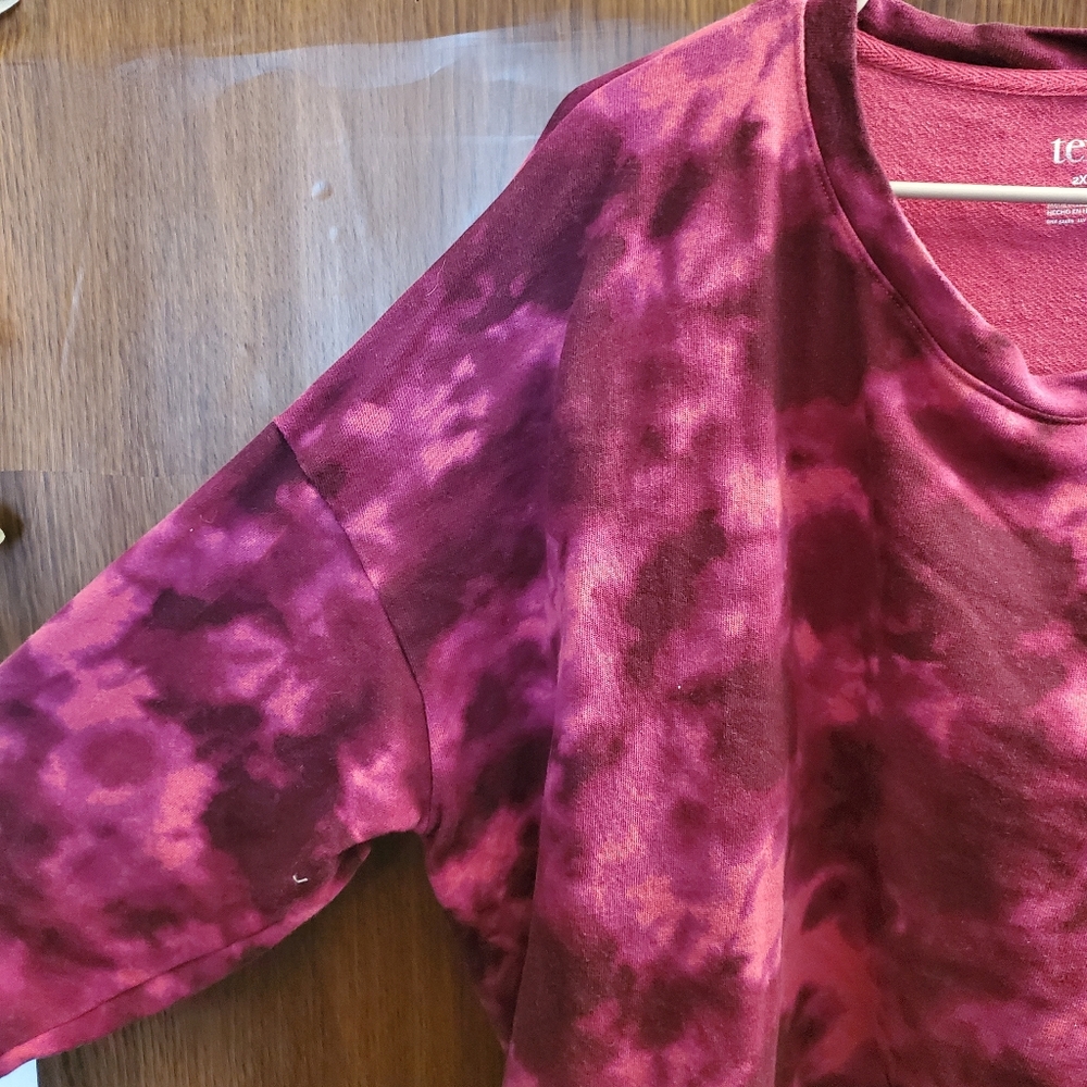 Terra & Sky pink and Purple Marble Plus Size Sweatshirt Pullover - Picture 5 of 5